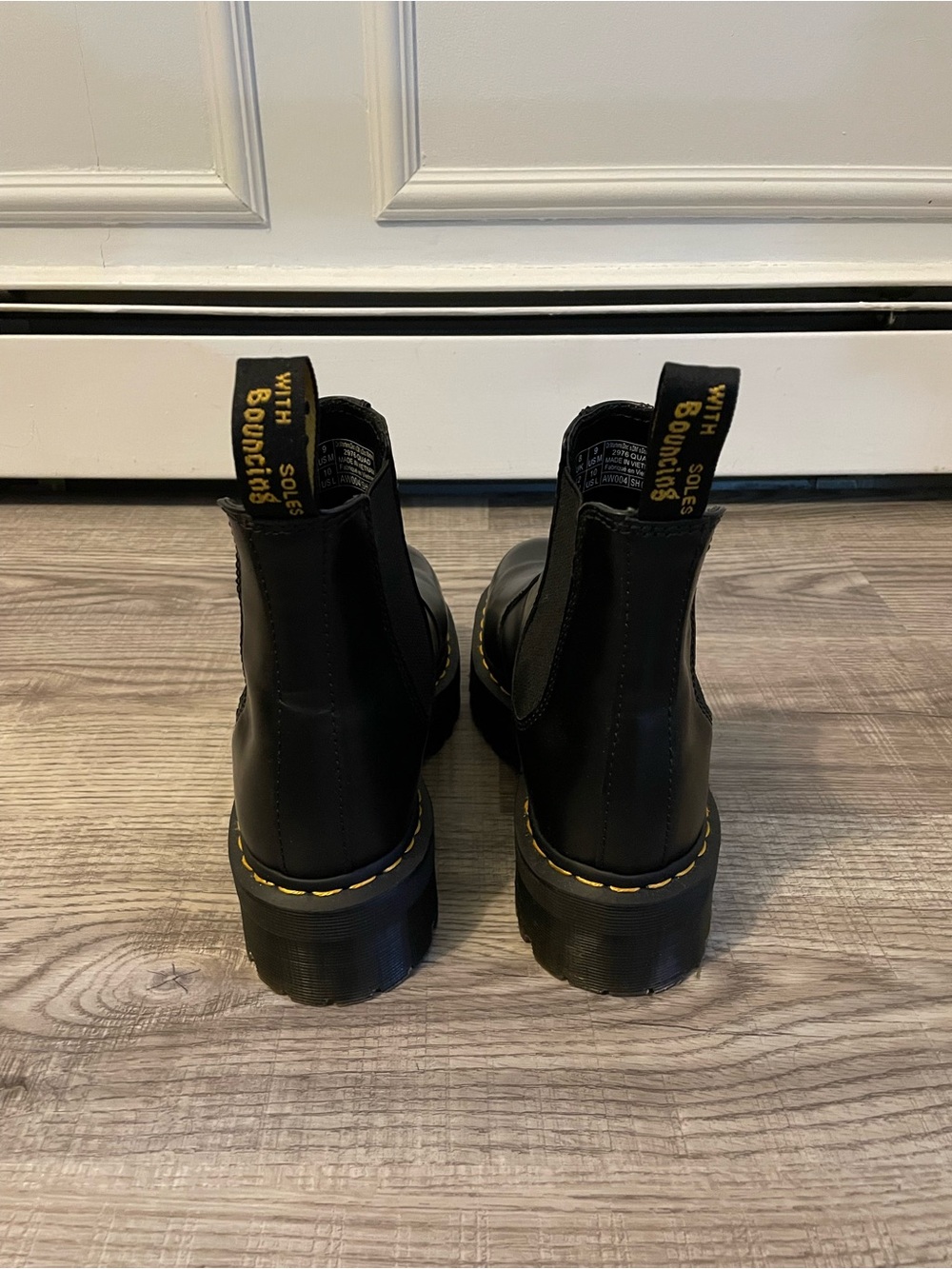 Dr. Martens Black Leather Chelsea Boots with Yellow Stitching - Picture 2 of 7